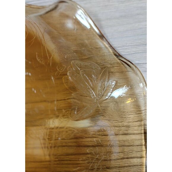 Crystal Clean Marigold Floral Carnival Glass Ruffled Fruits Salad Serving Bowls - Picture 3 of 12